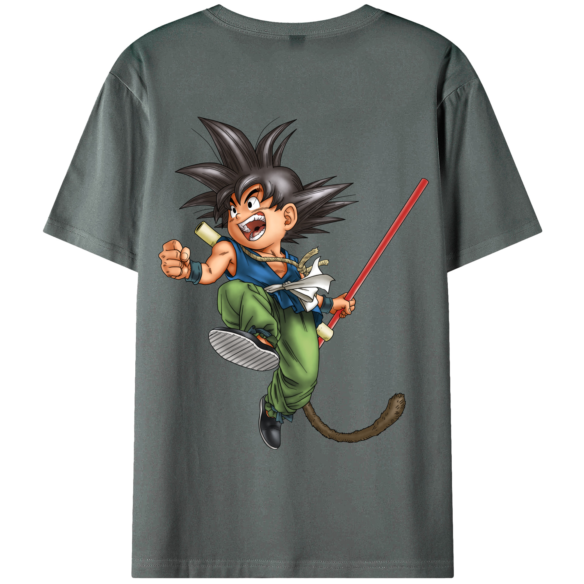 （画像用） ドラゴンボール 孫悟空（そん ごくう）Son Goku カカロット DRAGON BALL Kakarotto 綿100％ メンズ半袖Tシャツ（バックプリント） 通気性